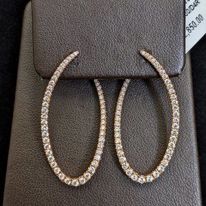 Rose Gold Diamond Hoop Earrings